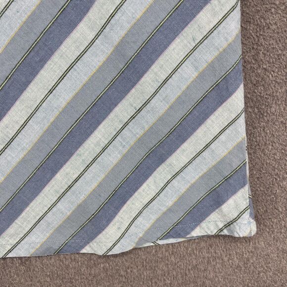 GAP Skirt Womens 6‎ Blue White Chevron Stripe Linen Cotton A Line Pockets Summer - Picture 4 of 14